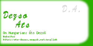 dezso ats business card